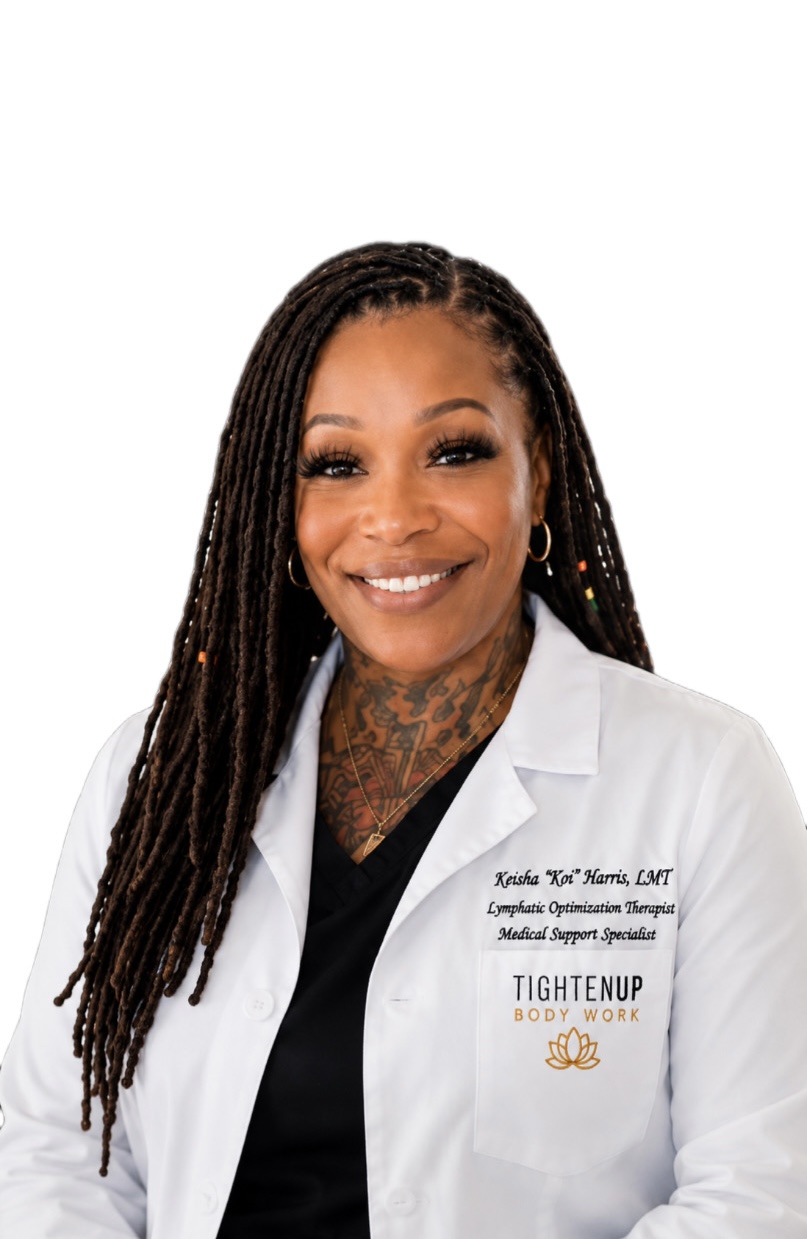 Keisha Koi Harris in her TightenUp Body Work coat